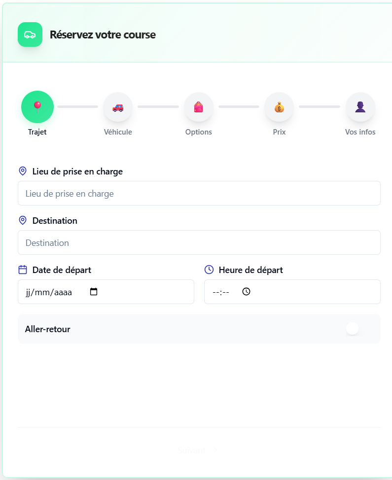 Widget de réservation Evolvir 1