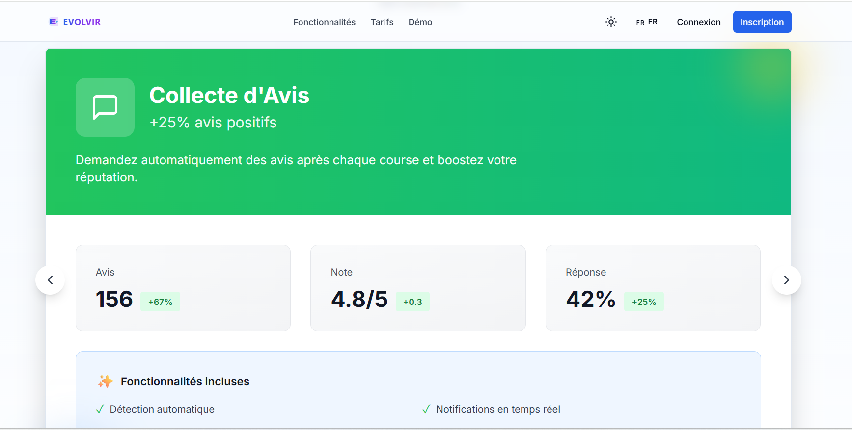 Dashboard Evolvir - Gestion complète VTC 2