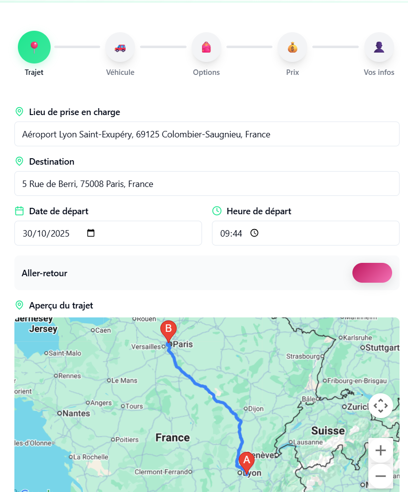 Dashboard Evolvir - Gestion complète VTC 2