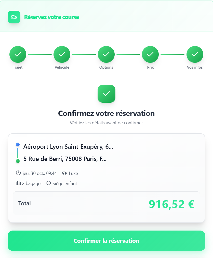 Widget de réservation Evolvir 3