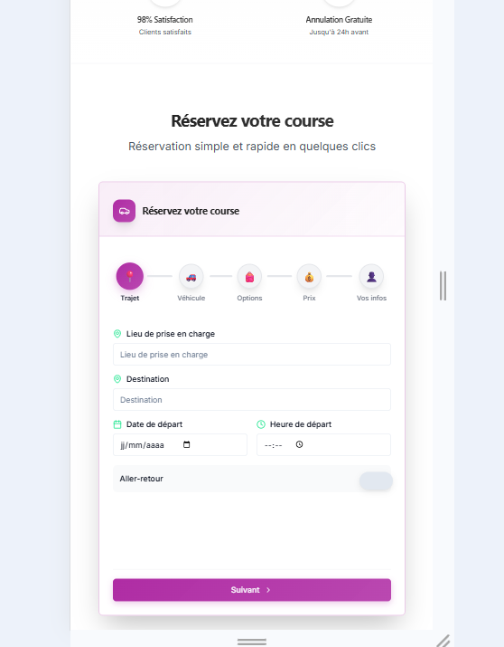 Widget de réservation Evolvir 3
