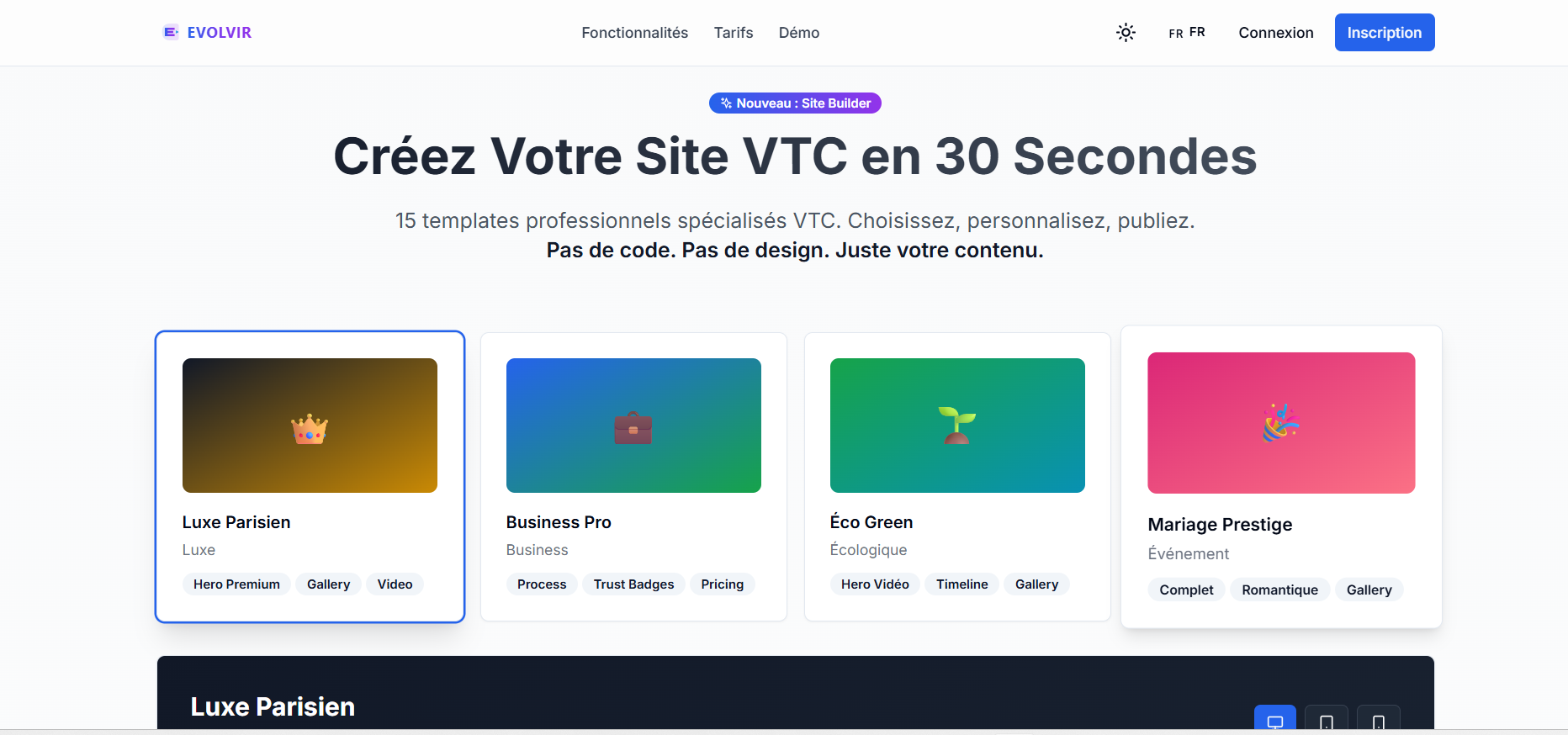 Créateur de site Evolvir 1